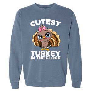 Thanksgiving Shirt Cutest Turkey In The Flock Garment-Dyed Sweatshirt