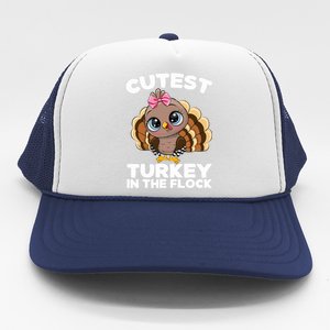 Thanksgiving Shirt Cutest Turkey In The Flock Trucker Hat