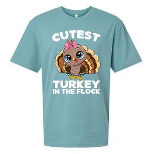 Thanksgiving Shirt Cutest Turkey In The Flock Sueded Cloud Jersey T-Shirt