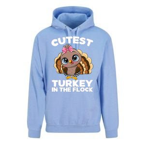 Thanksgiving Shirt Cutest Turkey In The Flock Unisex Surf Hoodie