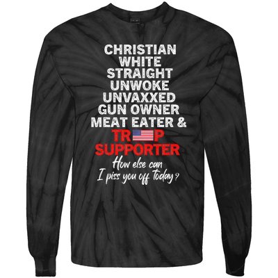 Trump Supporter Christian White Straight Unwoke Unvaxxed Tie-Dye Long Sleeve Shirt