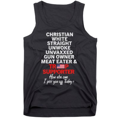 Trump Supporter Christian White Straight Unwoke Unvaxxed Tank Top