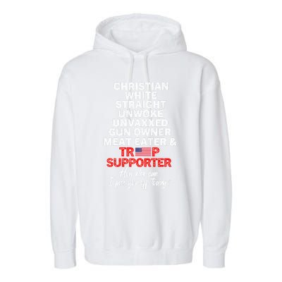 Trump Supporter Christian White Straight Unwoke Unvaxxed Garment-Dyed Fleece Hoodie