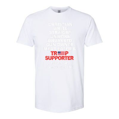 Trump Supporter Christian White Straight Unwoke Unvaxxed Softstyle CVC T-Shirt