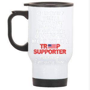 Trump Supporter Christian White Straight Unwoke Unvaxxed Stainless Steel Travel Mug