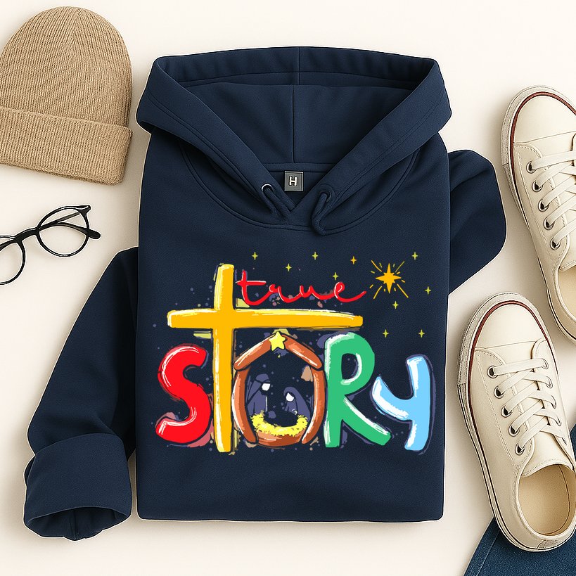 True Story Christmas Nativity Jesus Christian Christmas Hoodie