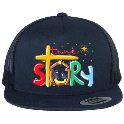 True Story Christmas Nativity Jesus Christian Christmas Flatbill Hat