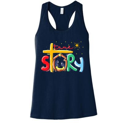 True Story Christmas Nativity Jesus Christian Christmas Womens Tank Top