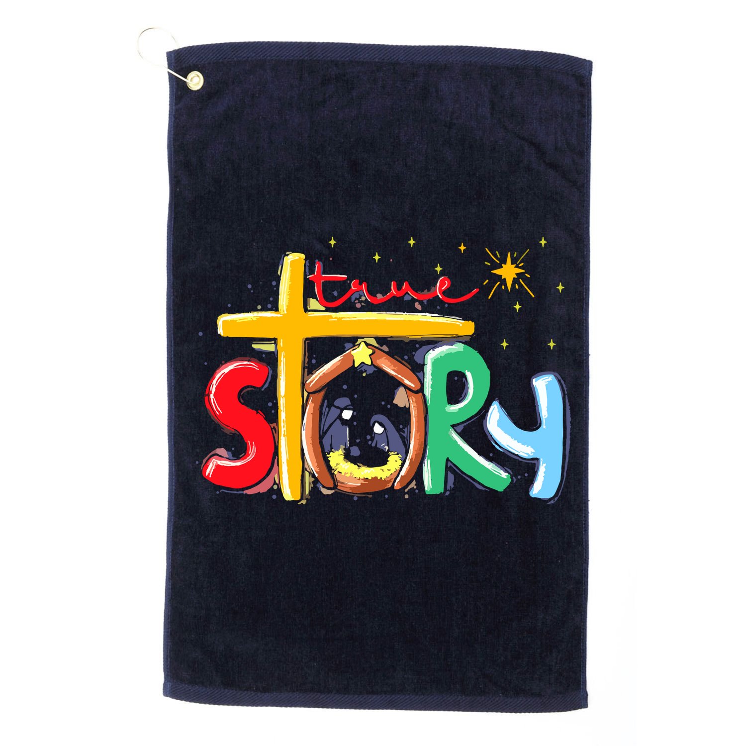 True Story Christmas Nativity Jesus Christian Christmas Golf Towel