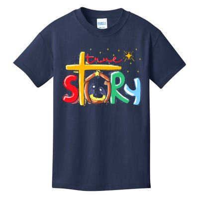 True Story Christmas Nativity Jesus Christian Christmas Kids T-Shirt