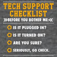 Tech Support Checklist Sysadmin T-Shirt
