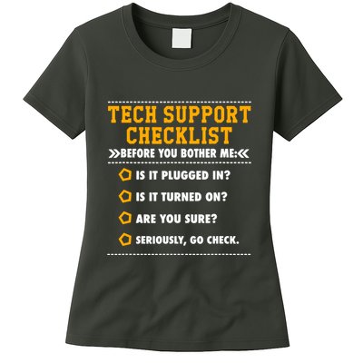 Tech Support Checklist Sysadmin Women's T-Shirt