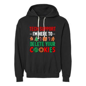 Tech Support Christmas Cookies Women Funny Christmas Garment-Dyed Fleece Hoodie