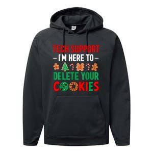 Tech Support Christmas Cookies Women Funny Christmas Performance Fleece Hoodie