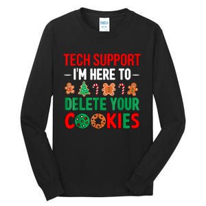 Tech Support Christmas Cookies Women Funny Christmas Tall Long Sleeve T-Shirt