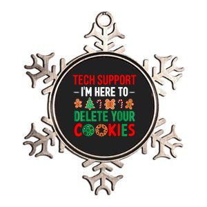 Tech Support Christmas Cookies Women Funny Christmas Metallic Star Ornament