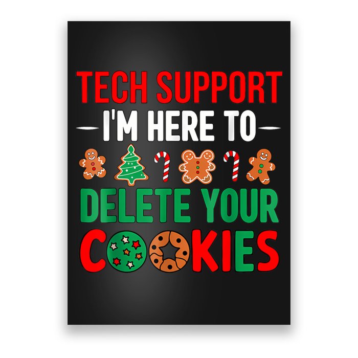 Tech Support Christmas Cookies Women Funny Christmas Poster