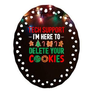 Tech Support Christmas Cookies Women Funny Christmas Ceramic Oval Ornament