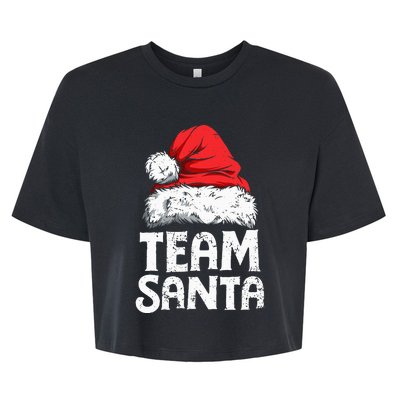 Team Santa Christmas Squad Family Matching Pajamas Bella+Canvas Jersey Crop Tee