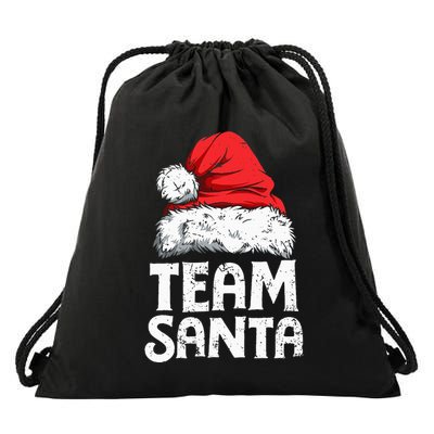 Team Santa Christmas Squad Family Matching Pajamas Drawstring Bag