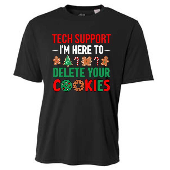 Tech Support Christmas Cookies Funny Christmas Cooling Performance Crew T-Shirt