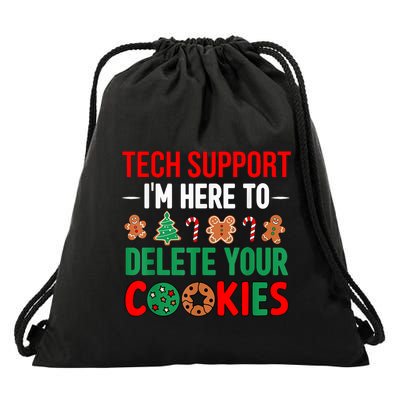 Tech Support Christmas Cookies Funny Christmas Drawstring Bag