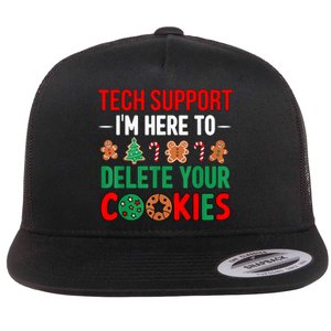 Tech Support Christmas Cookies Funny Christmas Flat Bill Trucker Hat