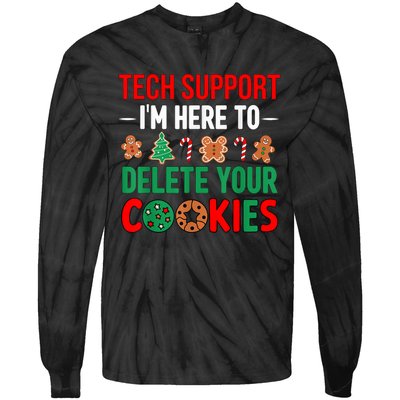 Tech Support Christmas Cookies Funny Christmas Tie-Dye Long Sleeve Shirt