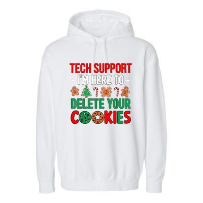 Tech Support Christmas Cookies Funny Christmas Garment-Dyed Fleece Hoodie