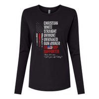 Trump Supporter Christian White Straight Unwoke Womens Cotton Relaxed Long Sleeve T-Shirt