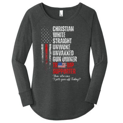 Trump Supporter Christian White Straight Unwoke Women's Perfect Tri Tunic Long Sleeve Shirt