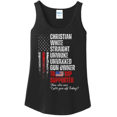 Trump Supporter Christian White Straight Unwoke Ladies Essential Tank