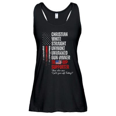 Trump Supporter Christian White Straight Unwoke Ladies Essential Flowy Tank