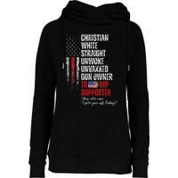 Trump Supporter Christian White Straight Unwoke Womens Funnel Neck Pullover Hood