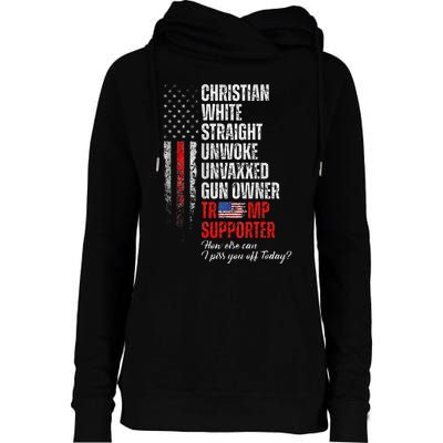 Trump Supporter Christian White Straight Unwoke Womens Funnel Neck Pullover Hood