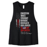 Trump Supporter Christian White Straight Unwoke Women's Racerback Cropped Tank