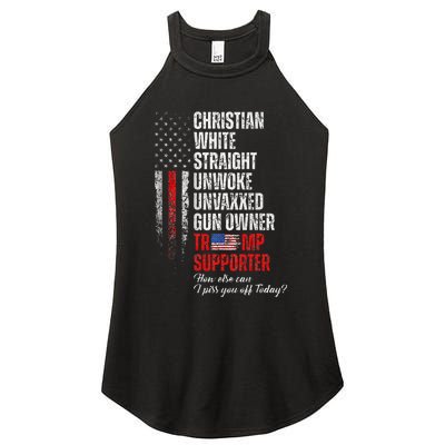 Trump Supporter Christian White Straight Unwoke Women's Perfect Tri Rocker Tank