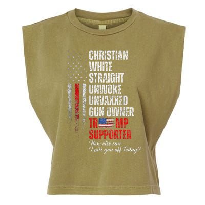 Trump Supporter Christian White Straight Unwoke Garment-Dyed Women's Muscle Tee