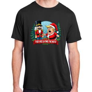 Trump Santa Claus With Nutcracker They Are Eating The Nuts Adult ChromaSoft Performance T-Shirt