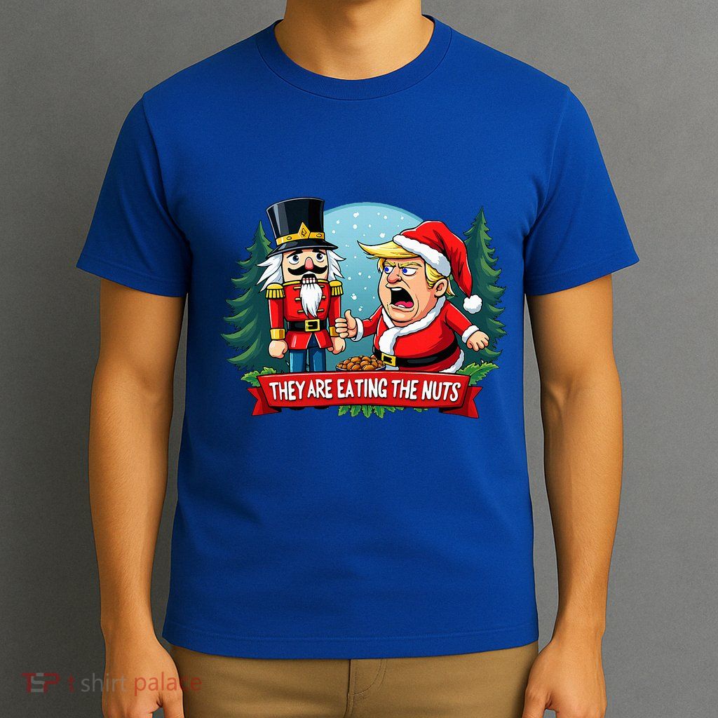 Trump Santa Claus With Nutcracker They Are Eating The Nuts T-Shirt