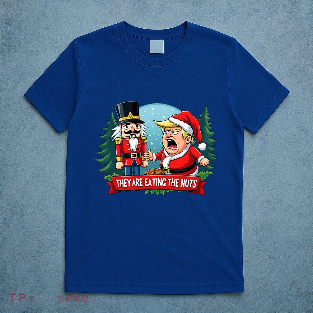 Trump Santa Claus With Nutcracker They Are Eating The Nuts T-Shirt