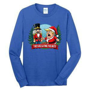 Trump Santa Claus With Nutcracker They Are Eating The Nuts Tall Long Sleeve T-Shirt