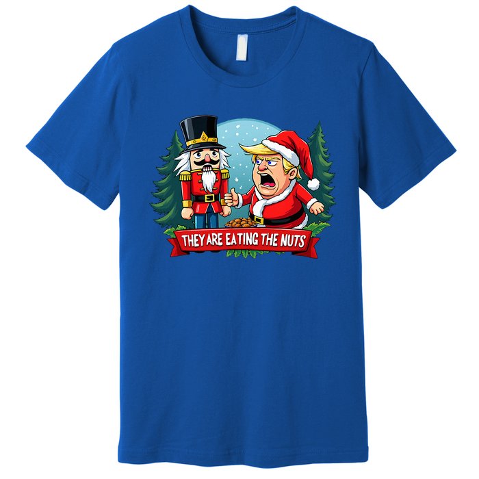 Trump Santa Claus With Nutcracker They Are Eating The Nuts Premium T-Shirt