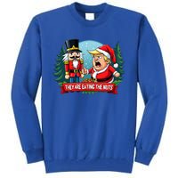 Trump Santa Claus With Nutcracker They Are Eating The Nuts Tall Sweatshirt