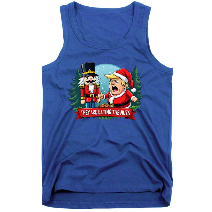 Trump Santa Claus With Nutcracker They Are Eating The Nuts Tank Top