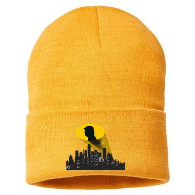 Trump Signal Calling A Super Hero Sustainable Knit Beanie