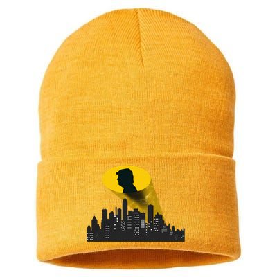 Trump Signal Calling A Super Hero Sustainable Knit Beanie