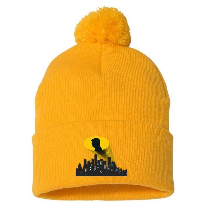 Trump Signal Calling A Super Hero Pom Pom 12in Knit Beanie