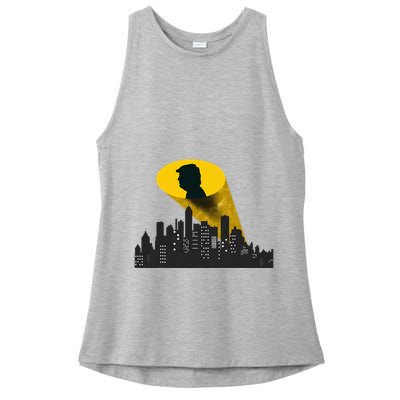 Trump Signal Calling A Super Hero Ladies PosiCharge Tri-Blend Wicking Tank