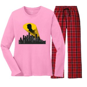 Trump Signal Calling A Super Hero Women's Long Sleeve Flannel Pajama Set 